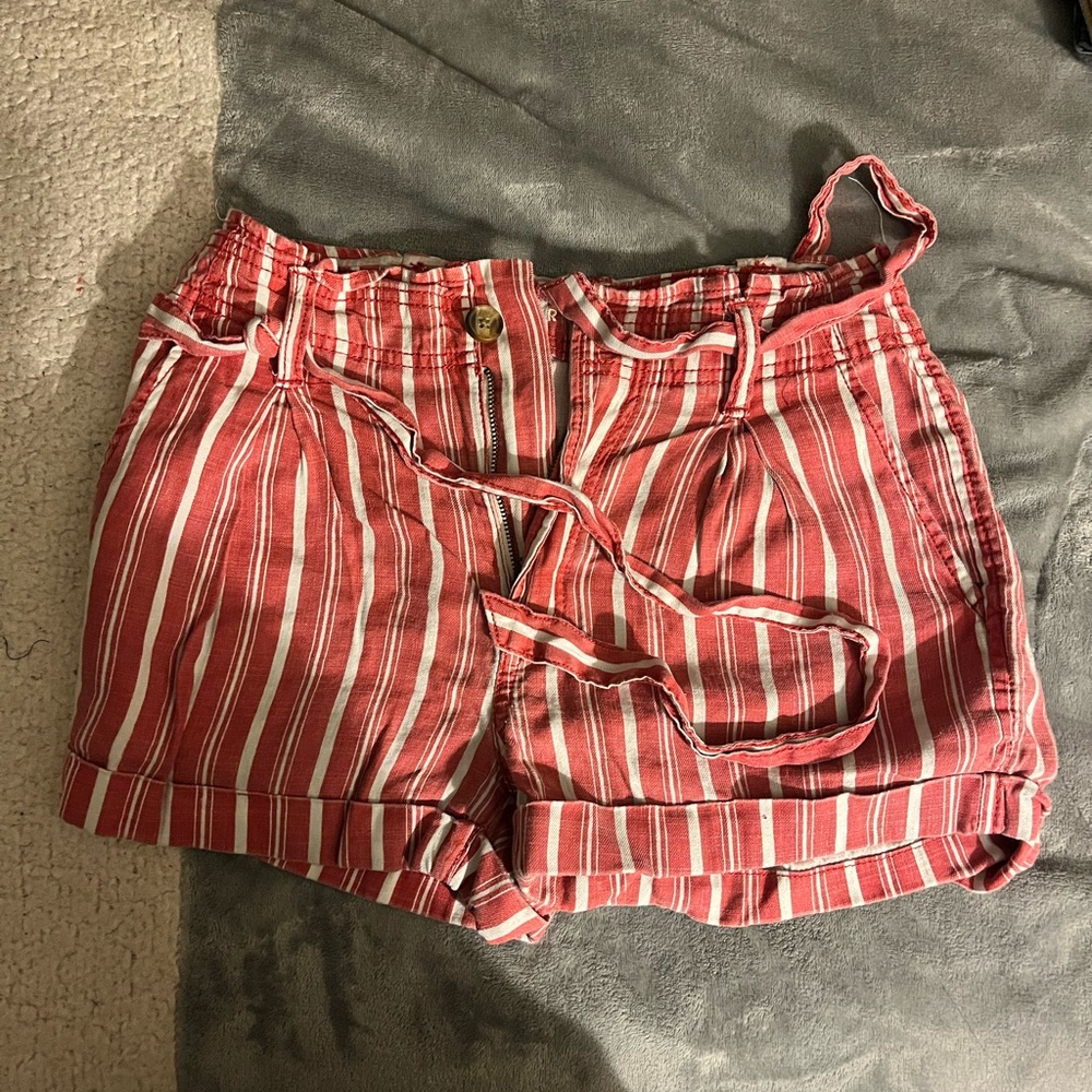 red striped shorts